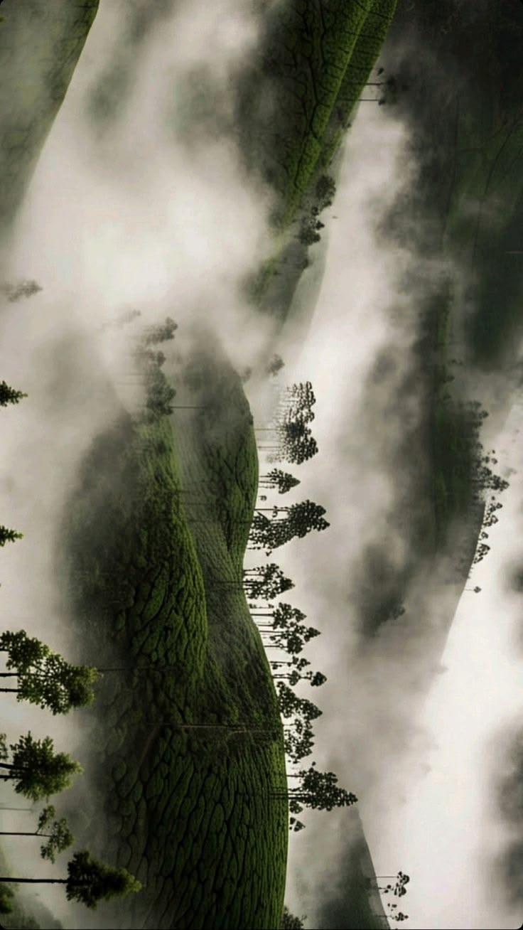 Misty tea hills of Munnar